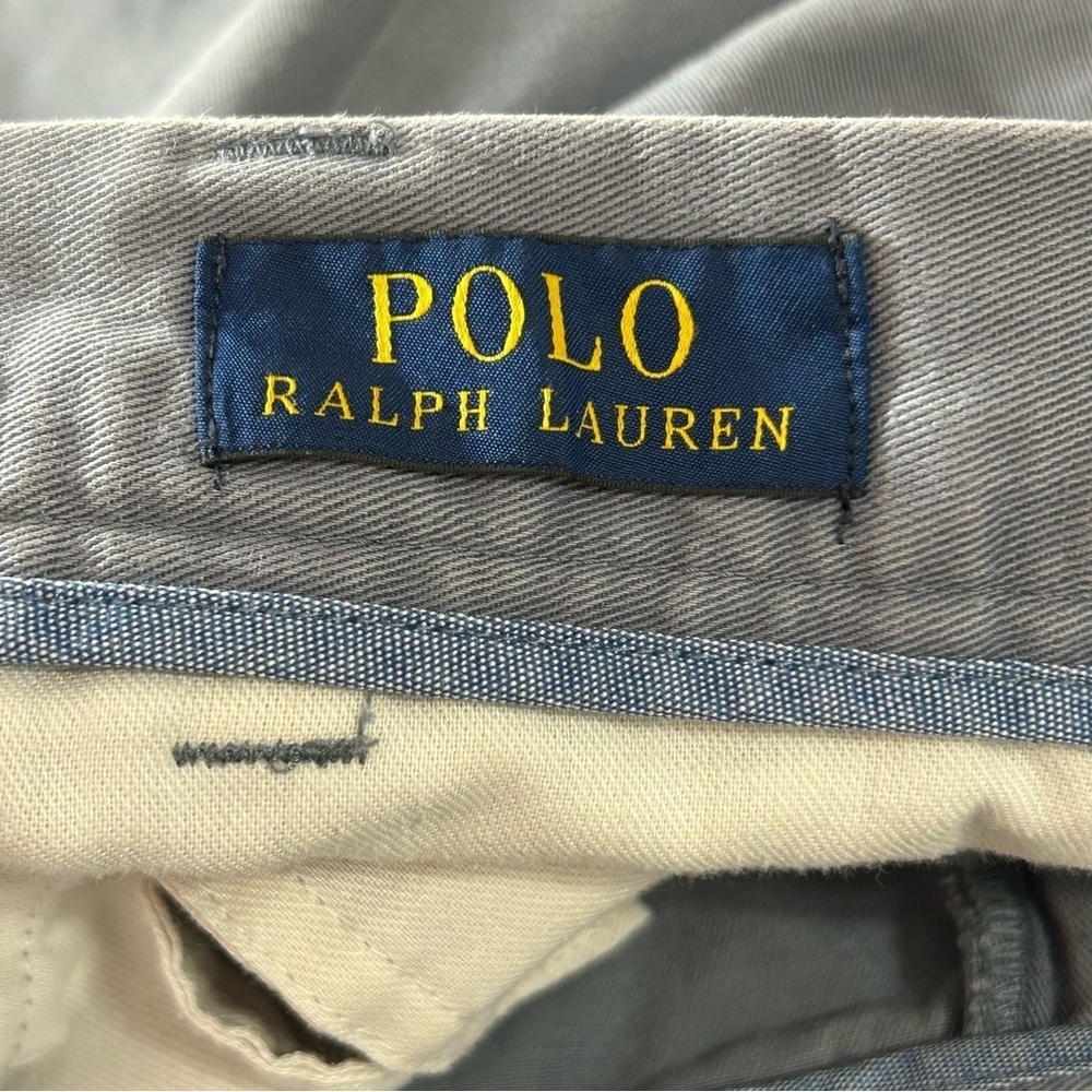 POLO Ralph Lauren Men's Cotton Flat Front Shorts Classic Fit Blue/Gray Size 36 - Picture 2 of 9